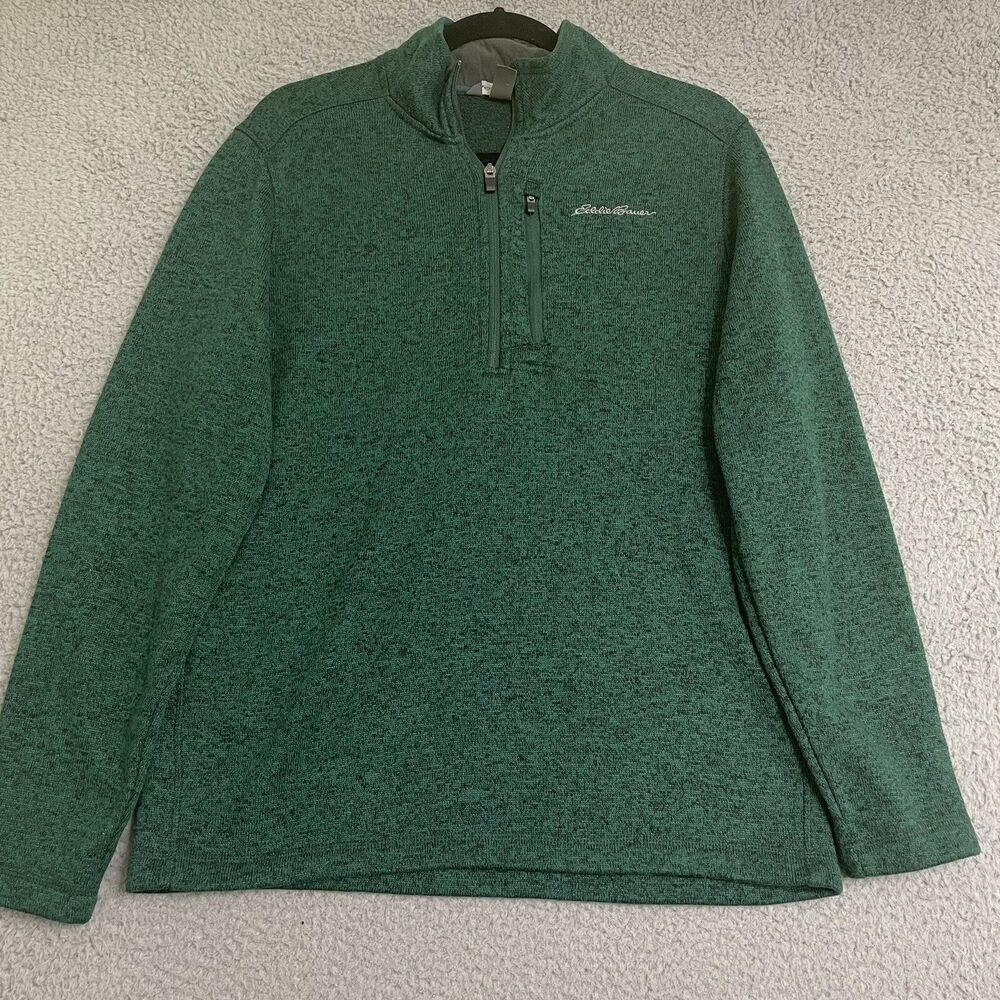 Eddie Bauer Men’s Fleece Sweater Regular Convector Juniper 1/2-Zip Size Medium